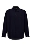 Marni Cool Wool Shirt With Contrast Stitching Shirt And Blouse Black