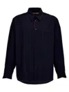 Marni Cool Wool Shirt With Contrast Stitching Shirt And Blouse Black In Black