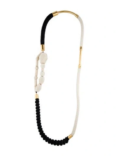 Pre-owned Marni Cord & Fabric Rope Chain Necklace, 40" In Multi
