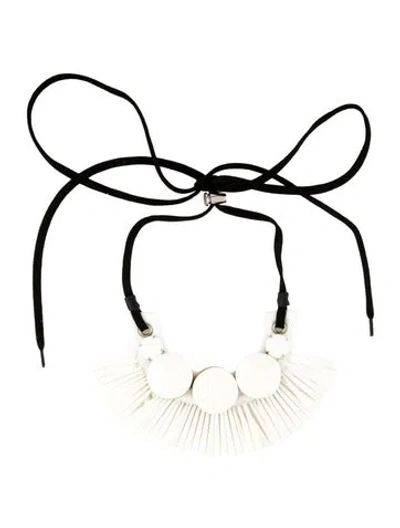 Pre-owned Marni Cord & Resin Tassel Collar Necklace, 35.5" In Multi