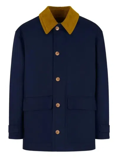 MARNI CORDUROY-COLLAR GABARDINE PARKA