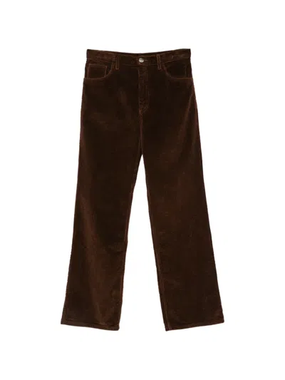 Marni Corduroy Straight-leg Trousers In Brown