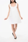 Marni Cotton A-line Dress With Embroidery Logo In White