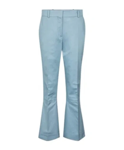Marni Cotton And Linen Flared Pants In Blue