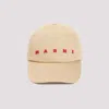 Marni Beige Cotton Baseball Cap In Buttercream