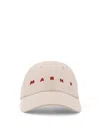 Marni Cotton Baseball Hat Curved Brim In Neutral