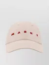 Marni Cotton Baseball Hat Curved Brim In Neutral