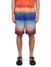 Marni Knee-length Cotton Bermuda Shorts With Gradient Design In Multicolour