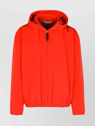 MARNI COTTON BLEND JACKET WITH HOOD AND POCKETS