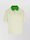 Marni Cotton Blend Polo Shirt With Contrasting Collar In Neutral