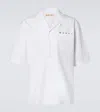 Marni White Poplin Bowling Hidden Logo Shirt In White