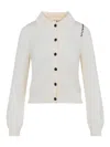 Marni Cream Cotton Cardigan In White