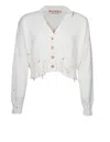 Marni Destroyed-effect Cropped Cardigan In White