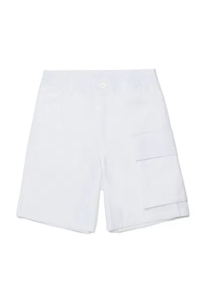 Marni Kids' Cotton Cargo Shorts In White