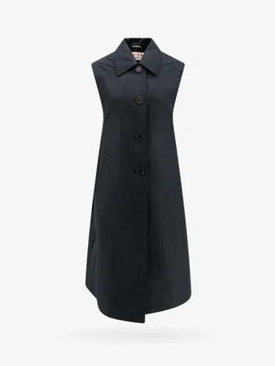 Marni Cotton Coat In Black