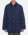 Marni Logo Patch Buttoned Coat In Blue