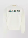 Marni Long Sleeve Cotton Sweatshirt With Geometric Logo