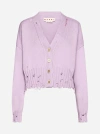Marni Purple Disheveled Cardigan In Light Orchid