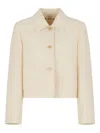 Marni Cotton Cropped Jacket In Nude