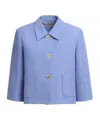 Marni Short Three-quarter Sleeve Cotton Jacket In Blue