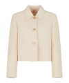 Marni Cotton Cropped Jacket In Neutral