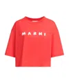 Marni Crew Neck Cotton T-shirt In Orange