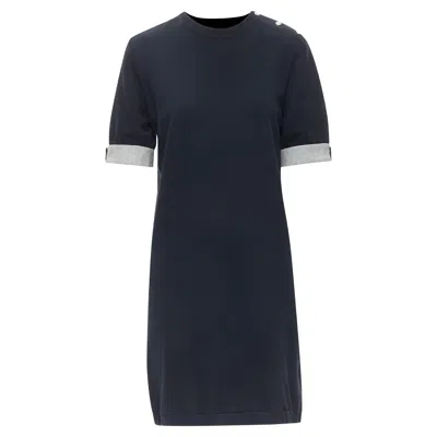 Marni Cotton Cuff Snap Button Detail Casual Dress In Black