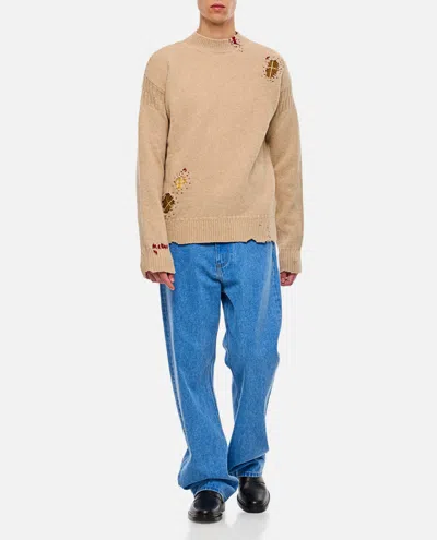 Marni Cotton Denim Trousers In Cobalt