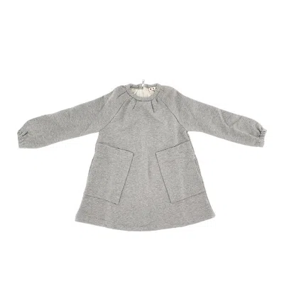 Marni Cotton French Terry Dress Kids In Gray