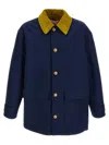 Marni Button-up Blue Jacket With Contrasting Collar In Blue
