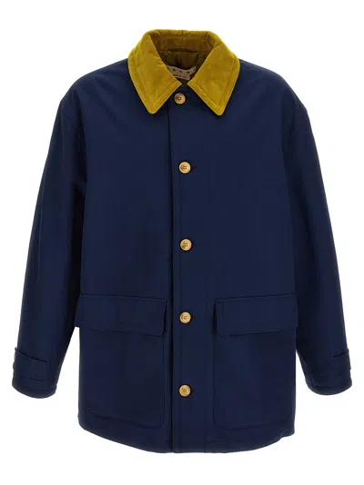 Marni Cotton Gabardine Parka Casual Jackets And Parka Blue