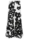 Marni Cotton Trousers With Black And White Dillies Print In Black