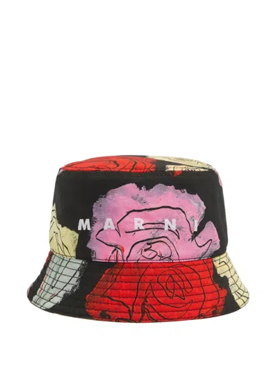 Marni Cotton Hat In Schwarz