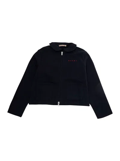 Marni Cotton Hooded Sweatshirt In Black