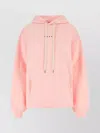 Marni Cotton Hooded Sweatshirt With Front Pocket In Pink
