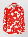 Marni Cotton Jacket With Collared Neck And Floral Pattern In Red