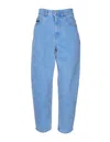 Marni Low Slung Curved-leg Ankle Denim Carrot Trousers In Blue