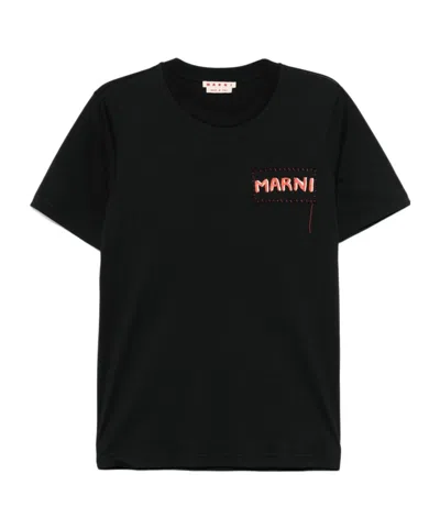 MARNI MARNI LOGO-PRINTED CREWNECK T-SHIRT