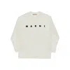 Marni Cotton Jersey T-shirt With Logo Print Kids In Gray