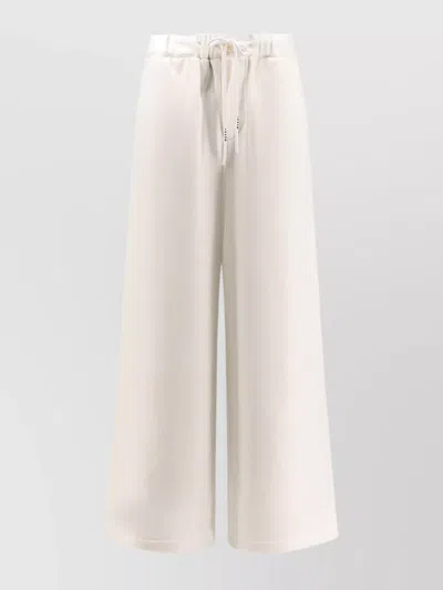 Marni Cotton Jogger Pants Embroidered Detail In White