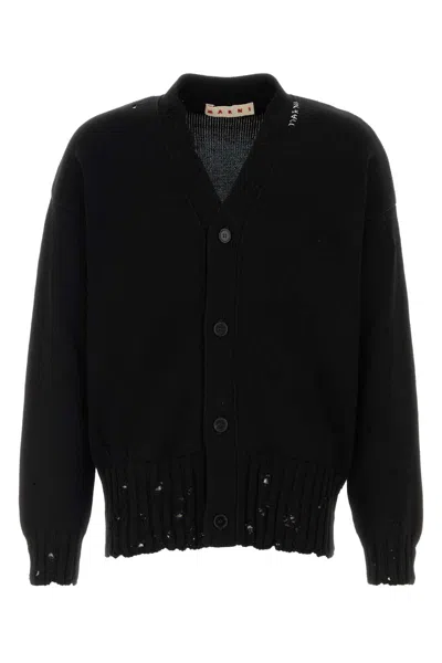 Marni Black Knitted Cardigan With Buttons Closure