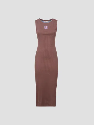 Marni Cotton Knit Mini Dress In Brown