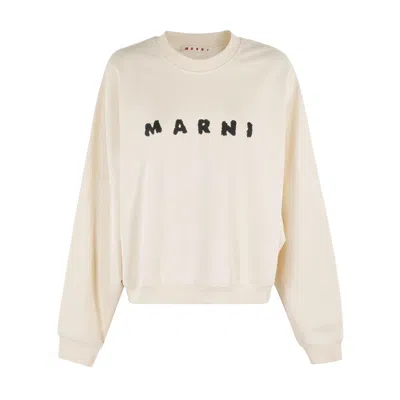 Marni Logo Sweatshirt In Neutral