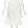 Marni Cotton Linen Asymmetric Step Hem Pleated Flared Skirt In White