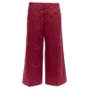 Marni Cotton Linen Minimal Classic Wide Cropped Pants In Red