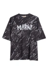 Marni Men's Logo Print T-shirt In Black