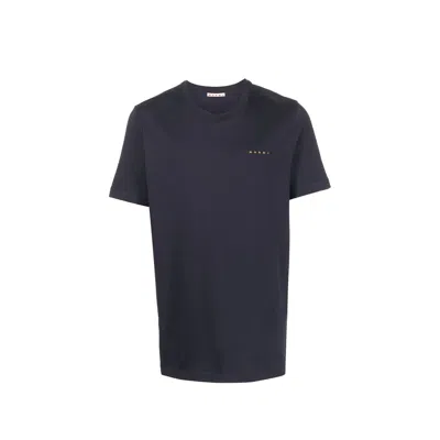 Marni Man T-shirt Midnight Blue Size 36 Cotton In Black