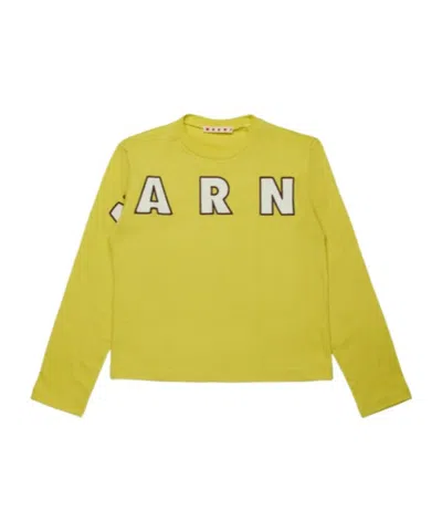 Marni Kids' Cotton Long Sleeve T-shirt In Green
