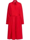 Marni Cotton Midi Dress In Red