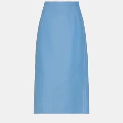 Pre-owned Marni Cotton Midi Skirt 38 In Blue